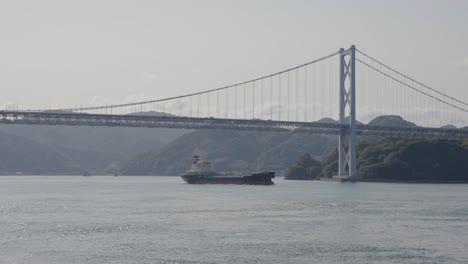 innoshima bridge in hiroshima along the shimanami kaido, slow motion shot