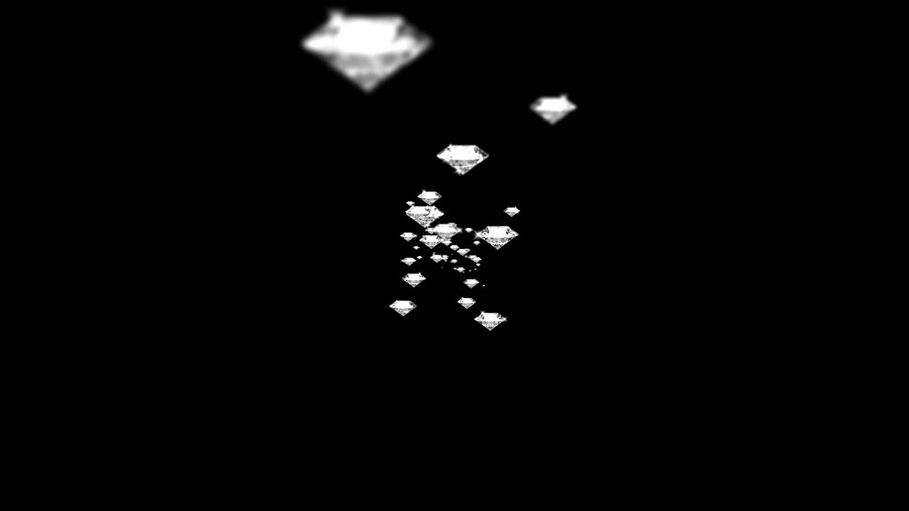 Abstract falling gems diamond background green scrren presentation christms greeting holidays