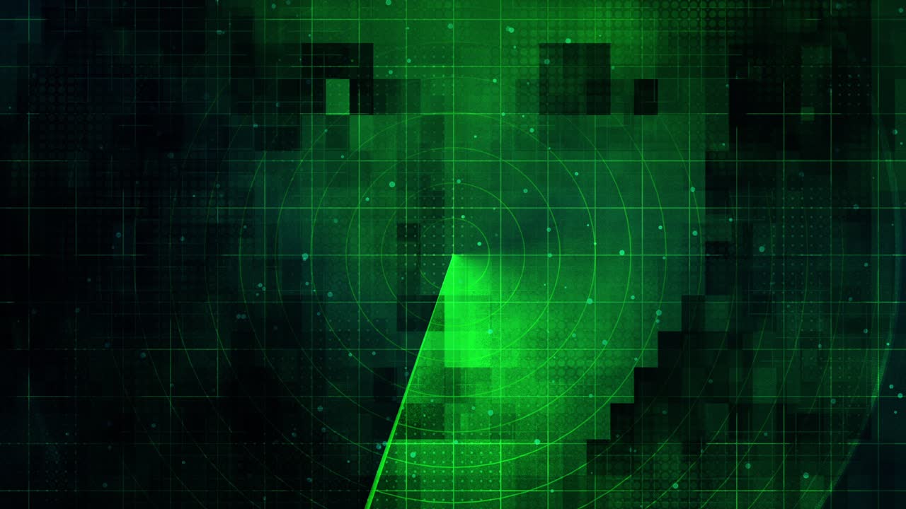 digital face detection radar screen with scanning beam - high-tech biometric display