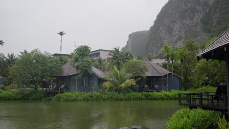 rainfall in krabi, thailand during the tropical rainy season, showcasing the lush landscapes of southeast asia