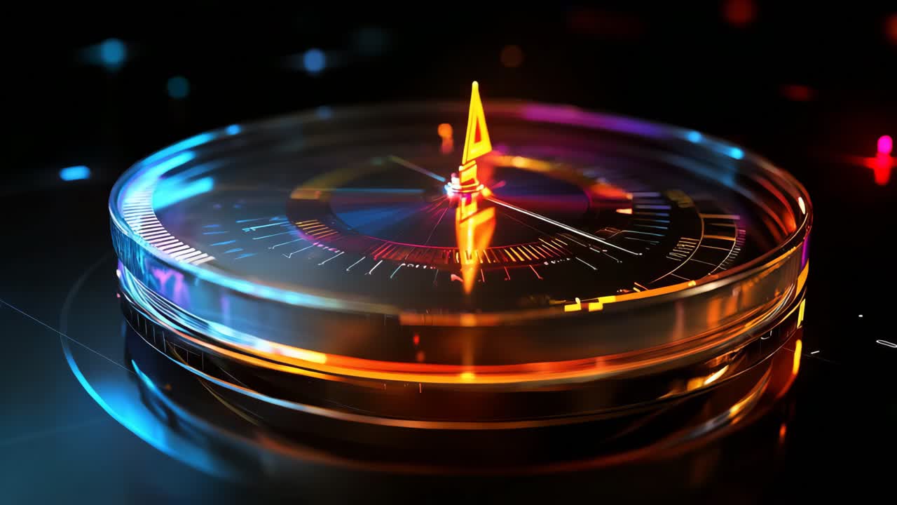 Interfaccia orologio futuristica e luminosa