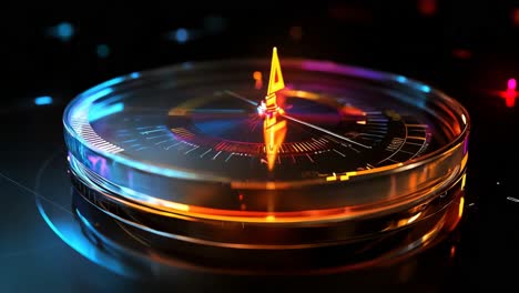 futuristic glowing clock interface