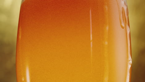 close-up of a glass of beer