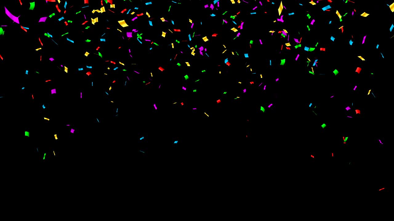 confeti sobre un fondo negro