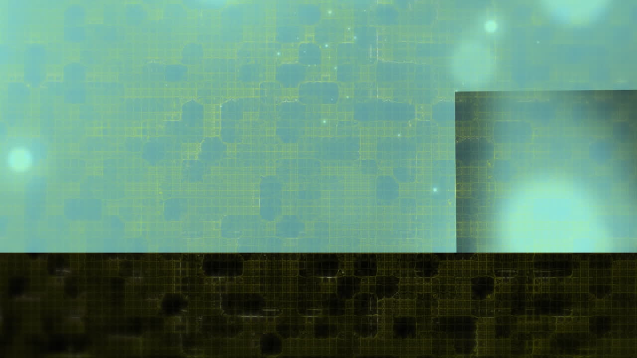 Animation of moving spots of lights over geometrical shapes