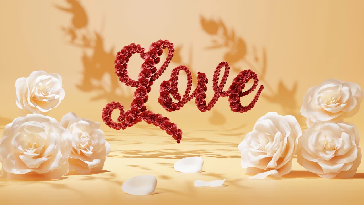 로맨틱한 꽃 사랑 디스플레이 노란색 배경