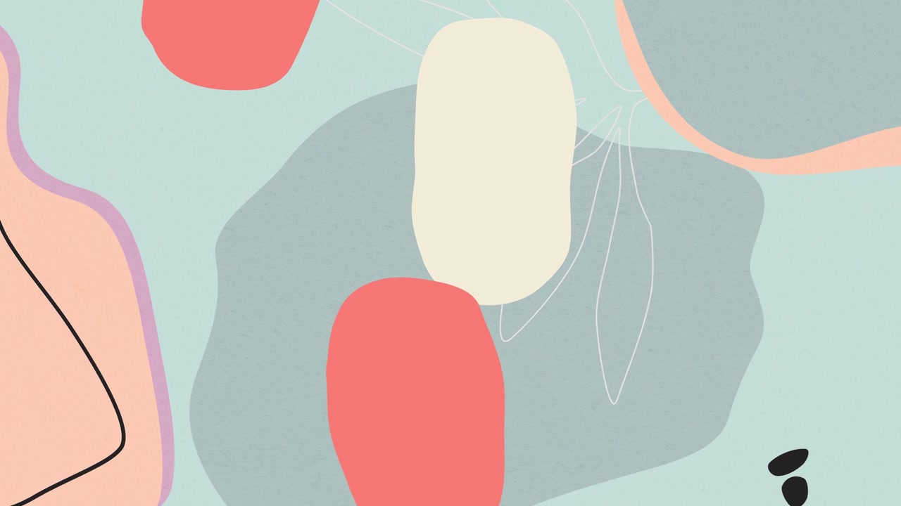 Loop continuo di forme organiche astratte in tonalità pastello