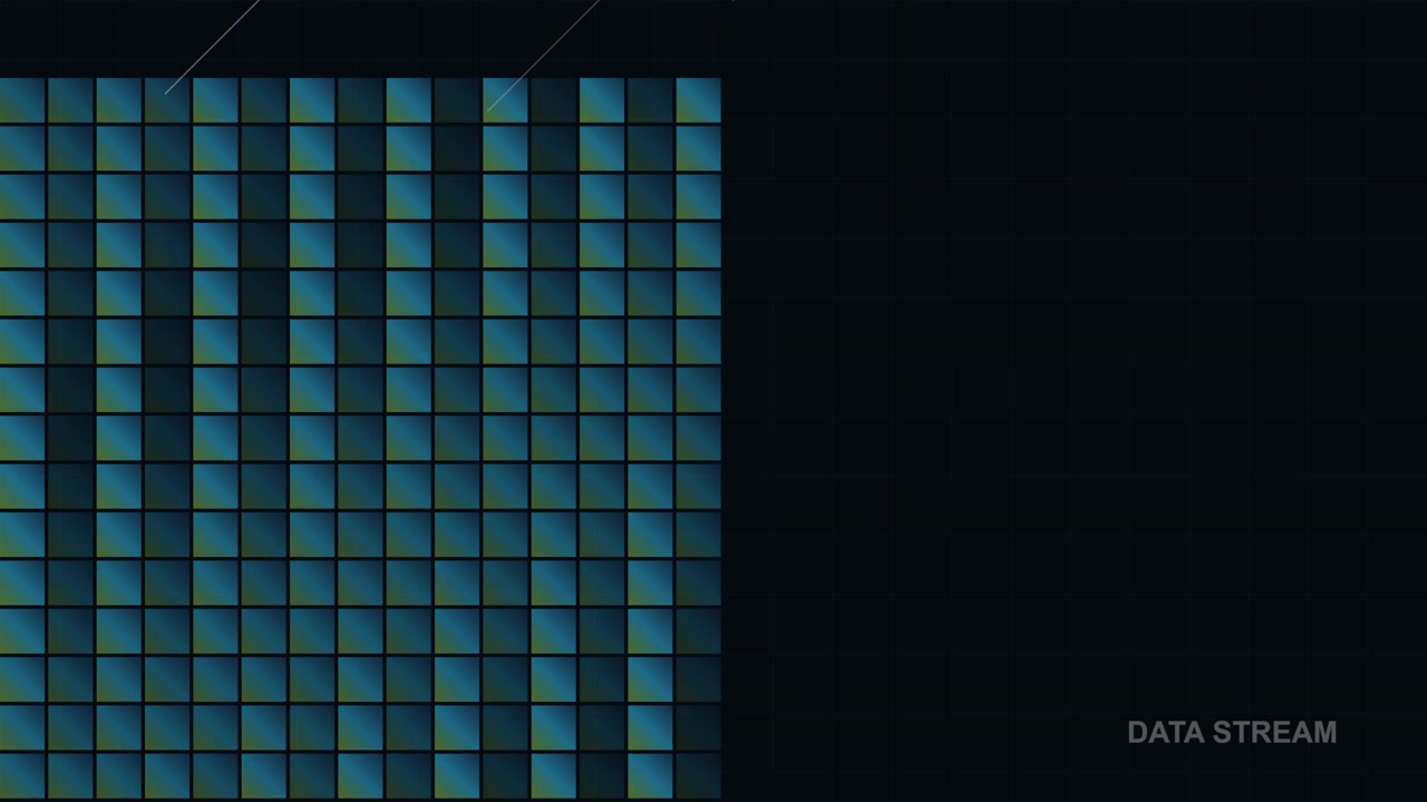 Abstracte digitale datastroom visualisatie met bewegend raster en lijnen
