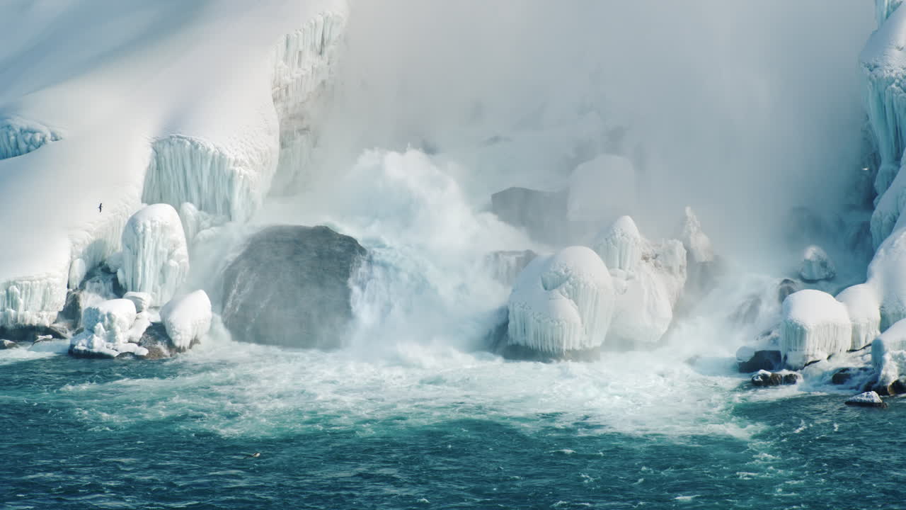 나이아가라 폭포의 겨울 4k 비디오 11