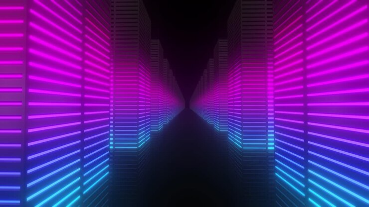 Neon Synthwave Visualizer Tunnel