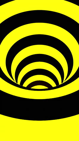 abstract yellow and black conical tunnel