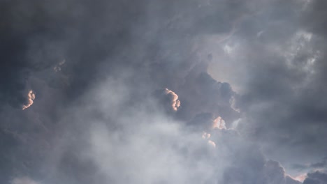 thunderstorm inside dark clouds 4k