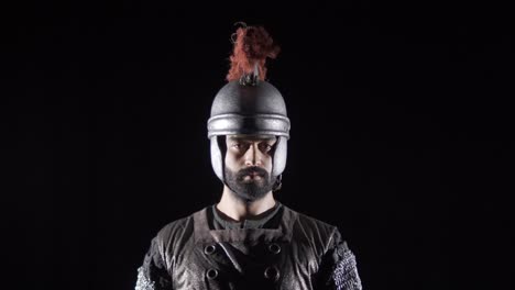 Warrior-Roman-Soldier.-Black-background.