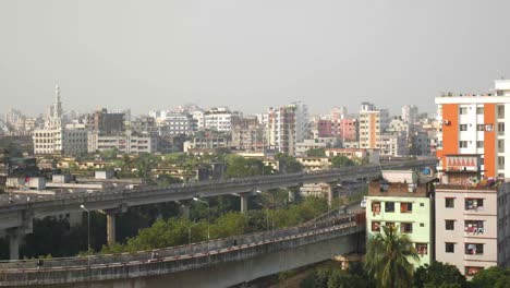 dhaka cityscape with elevated highway