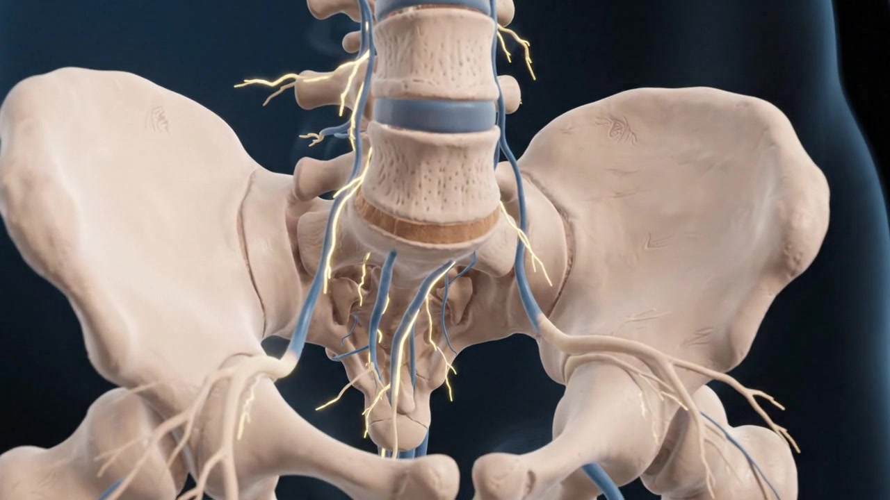 3D Medical Animation of Human Lumbar Spine and Pelvis Anatomy
