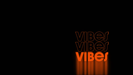 animation of vibes text over lightning on black background