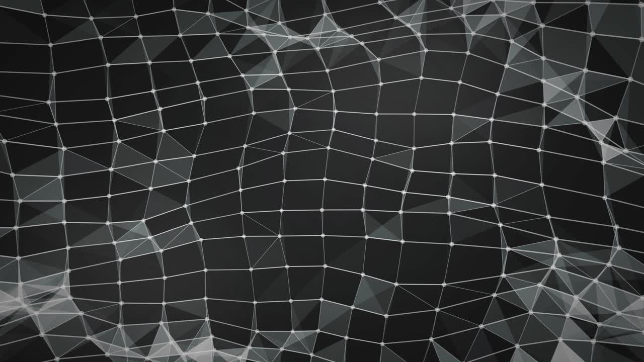Geometrical pattern of a fractal, shapes, lines, waves and connections - Plexus animation