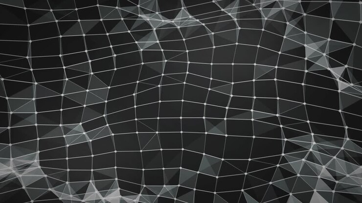 Geometrical pattern of a fractal, shapes, lines, waves and connections - Plexus animation