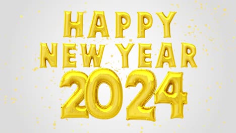 happy new year 2024 gold balloons