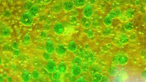 abstract green and yellow liquid bubbles