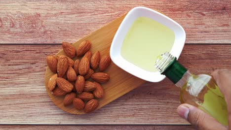 aceite de almendras y almendras