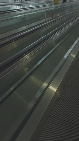 passengers walking in airport terminal in vertical