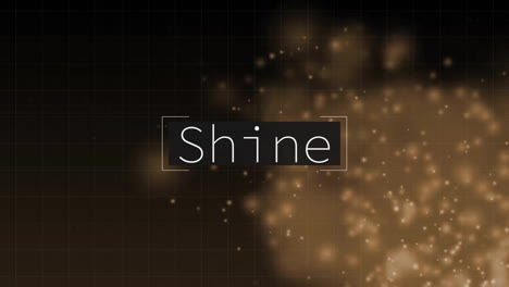 Animation-of-shine-text-over-glowing-lights-over-black-background