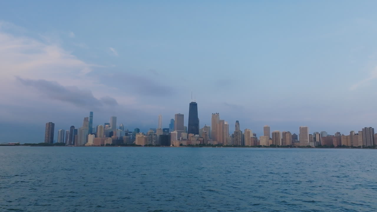 미시간 호수에서 시카고 스카이 라인