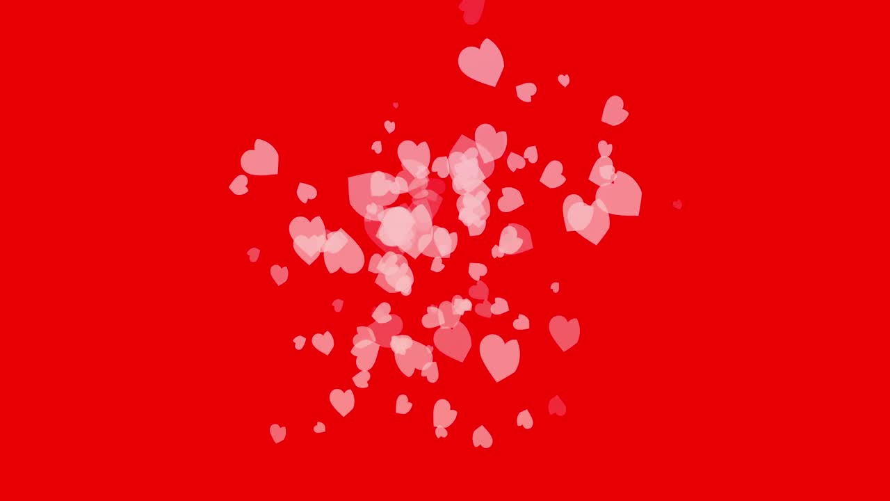 희미한 분홍색 심장이  ⁇ 색 배경에 부드럽게 펼쳐집니다.