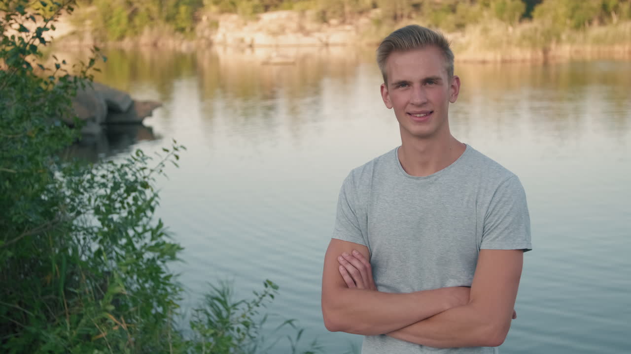 Portrait of Young Guy at Lake