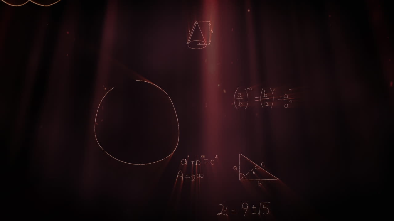 aparición de símbolos matemáticos en fondo rojo