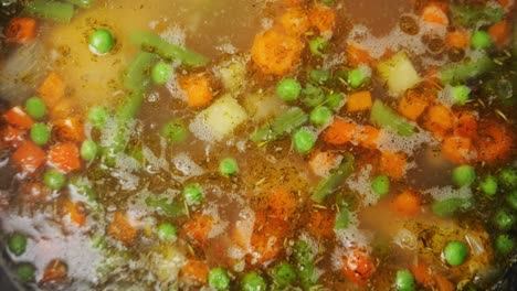 sopa de verduras en una olla