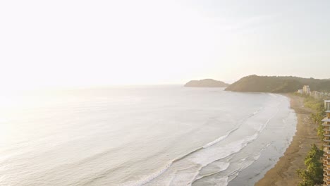 Beautiful-golden-sunset-over-the-coastline-of-Jaco,-a-small-seaside-town-on-the-Pacific-Coast-of-Costa-Rica