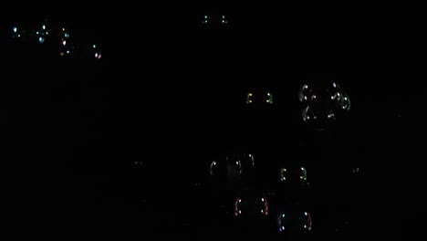 floating bubbles illuminated by colorful light