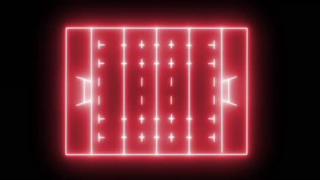 animación de un estadio deportivo de neón rojo sobre fondo negro
