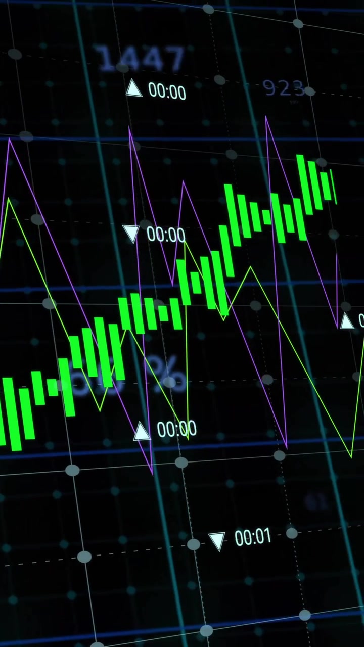 Animação de processamento de dados digital sobre malha