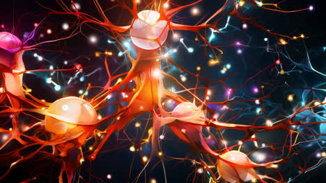 colorful neural network illustration in abstract art style