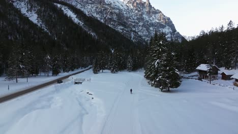 Verschneiter-Gebirgspass,-Umgeben-Von-Kiefern-Und-Winterbäumen