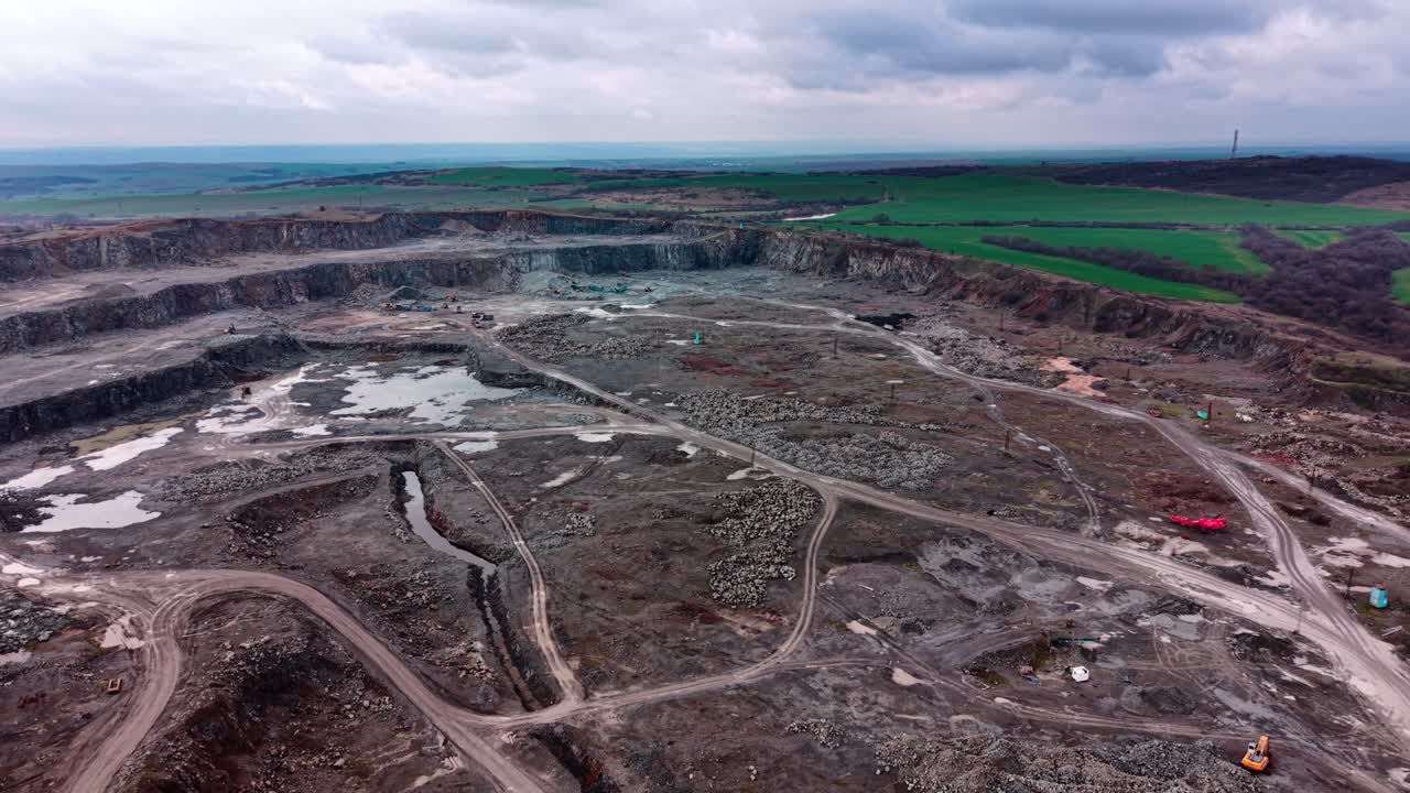 Granite is being extracted from the quarry site