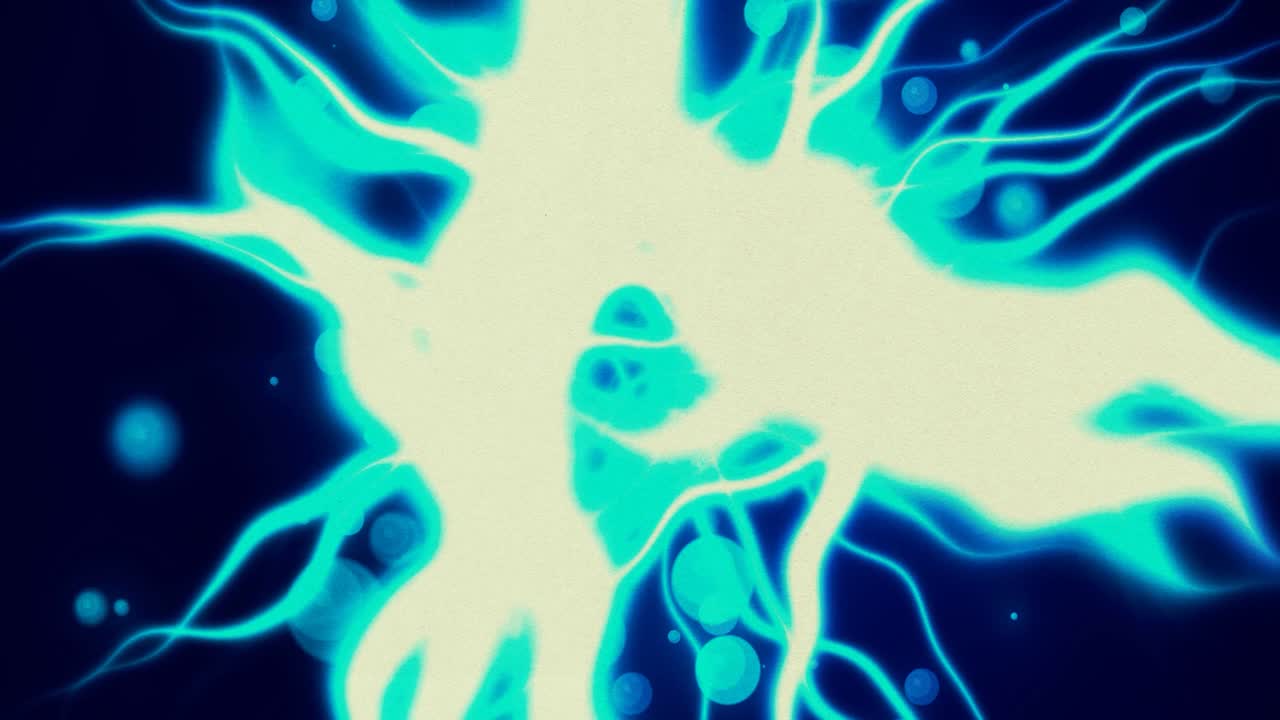 Animation abstraite dynamique de lignes d'énergie lumineuses et de formes organiques