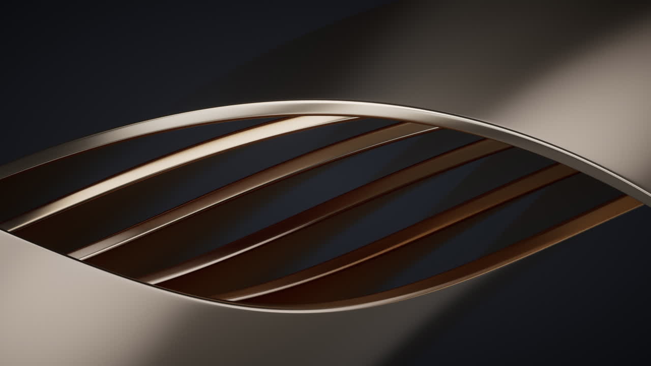 el fondo de la geometría de la curva metálica, renderización en 3d.