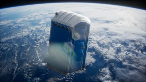 Portable-street-WC-toilet-cabin-on-Earth-orbit