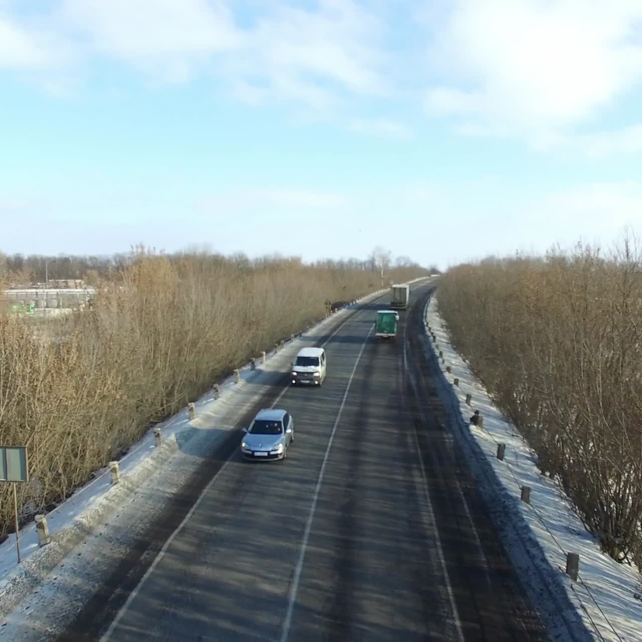 Snowy winter highway