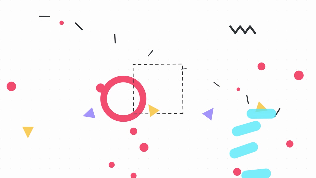 Abstract Memphis Style Motion Graphics with Geometric Shapes