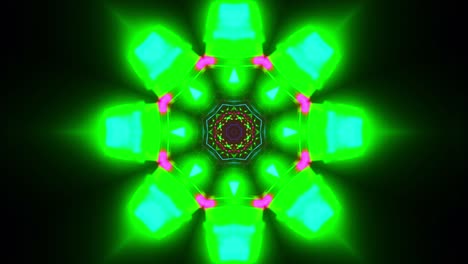 animación abstracta colorida de la flor. el ciclo del caleidoscopio vj