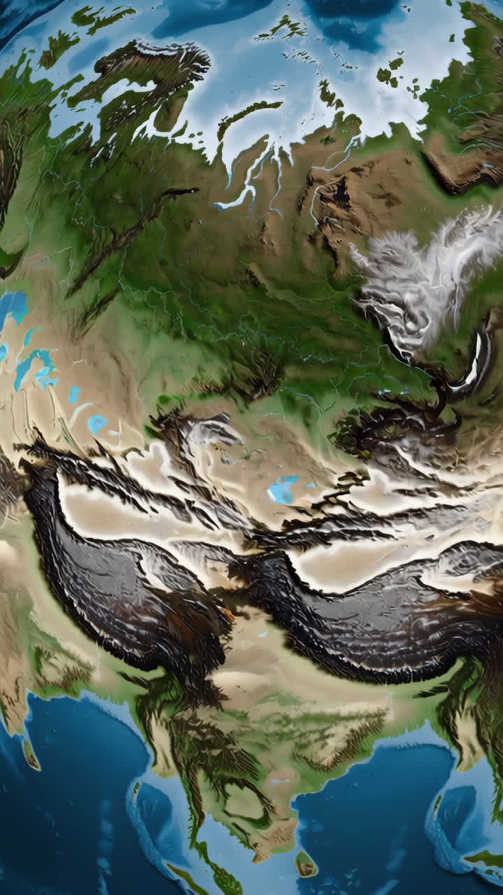 World Map of Eurasia and North America