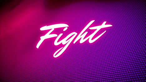animación del texto de la pelea sobre puntos de luz sobre fondo negro