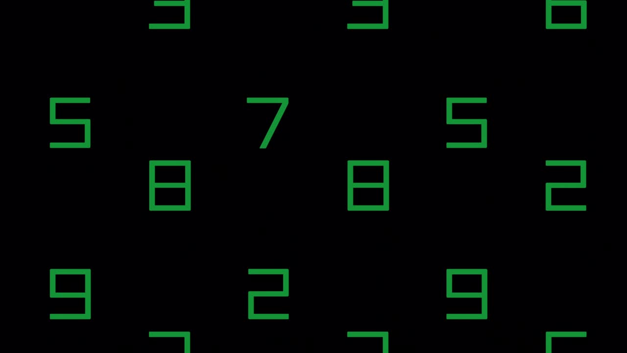 animación de fondo de números digitales fondo negro