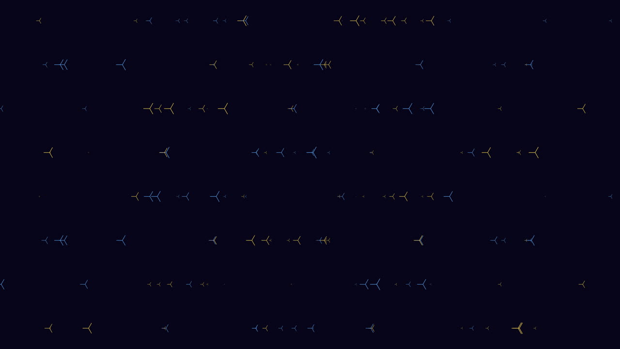 patrón de formas geométricas del arco iris en filas con color neón en el espacio oscuro 1