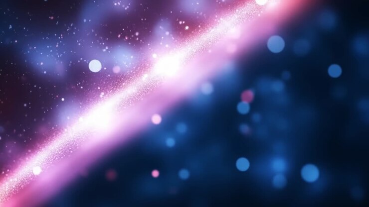 Vibrant starry gradient background. A vibrant gradient of stars and light orbs on a dark background creates a mesmerizing cosmic effect.